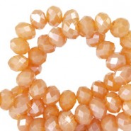 Top Glas Facett Glasschliffperlen 8x6mm rondellen Amber orange-pearl shine coating
